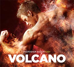 极品PS动作－电光烈火(含高清视频教程)：Volcano CS3+ Photoshop Action
